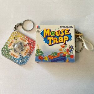 Vintage Mini Mouse Trap Game and Mini Trouble Game Keychains 1998-1999